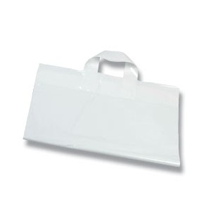Igelitová PE taška s páskovým uchem 40x45 - bílá/50ks