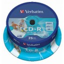 CD-R Verbatim DLP 80min. 52x Printable 25-cake 43439