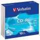 CD-R Verbatim DL 700MB 52x Extra Protection slim, 10ks/pack 43415