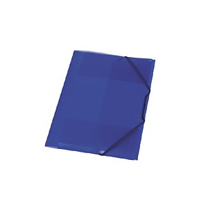 Spisové desky s gumičkou A4 3 chlopně modré – průhledné