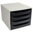 Zásuvkový box,4 zásuvky, šedá-černá - Exacompta X228104D